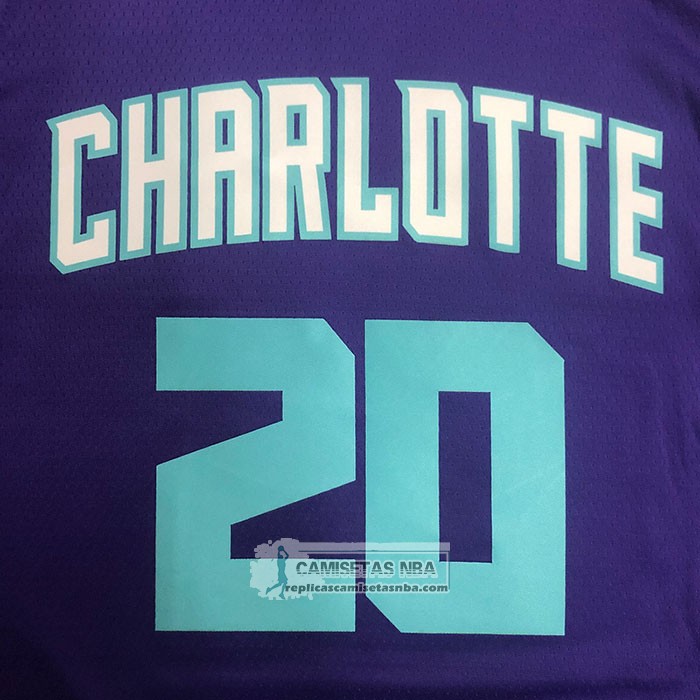 Camiseta Charlotte Hornets Gordon Hayward NO 20 Statement 2020-21 Violeta